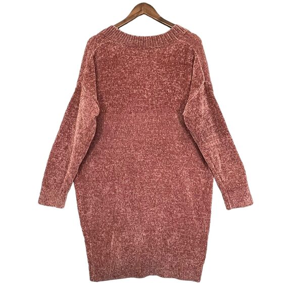 Express Tunic Pullover Sweater Women M Pink Chenille Super Soft Fabric R81 - Picture 7 of 12